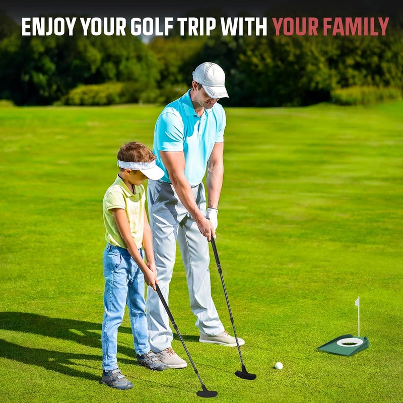 MultiOutools Golf Putters for Men and Women, 2 Pack Adjustable Golf Club Sets with 6 Balls & 2 Flag Cups, Two-Way Mini Putters Training Clubs for Children, Teenagers, Adults - Image 4